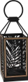 Fener dekorativ Atmosphera Foliage, metal H39cm, për qirinj, i zi