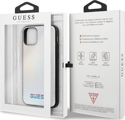 Mbulesë telefoni Guess GUHCN65BLD, për iPhone 11 Pro Max 6.5", hard case, argjendtë iridescent