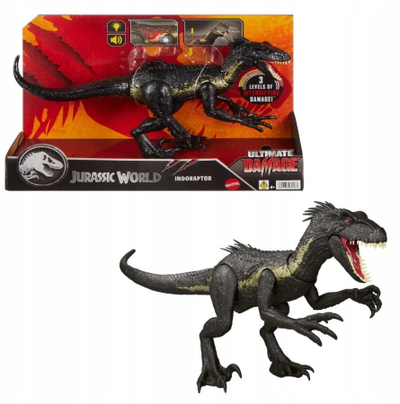 Lodër dinosauri Mattel Jurassic World Indoraptor, Ultimate Damage, dritë dhe zë, i zi