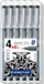 Сет пенкала Staedtler Pigment Ink, 6 парчиња, црна боја, различни врвови