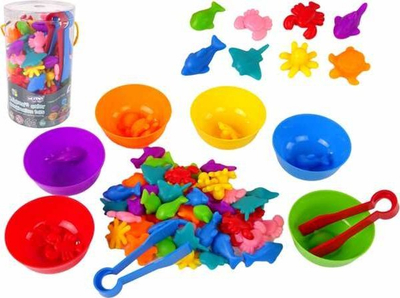 Set edukativ WOOPIE Learning Colors Counting Sorter XL, Montessori, shumëngjyrësh