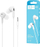 Kufje in ear Denmen DR06, 3.5mm, me mikrofon, të bardha