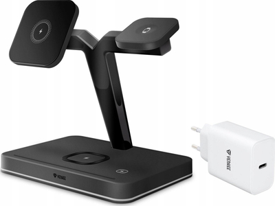 Stacion karikimi magnetik Yenkee YAC 5320, wireless 3 in 1, MagSafe, i zi