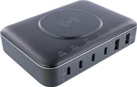 Stacion karikues InLine Qi Powerstation, 100W, 4x USB C 2x USB A, wireless 15W, i zi