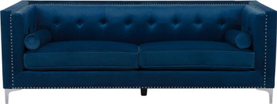 Divan 3 ulëse Beliani Avaldsenes, kadife, ngjyrë blu navy
