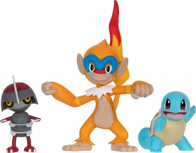 Set figura Pokémon Jazwares Battle, 3 copë, 5 cm dhe 8 cm, me ngjyra shumëngjyrëshe