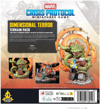 Set terreni Atomic Mass Games Marvel Crisis Protocol Dimensional Terror, miniaturë plastike, zgjerim loje tavoline, shumëngjyrësh