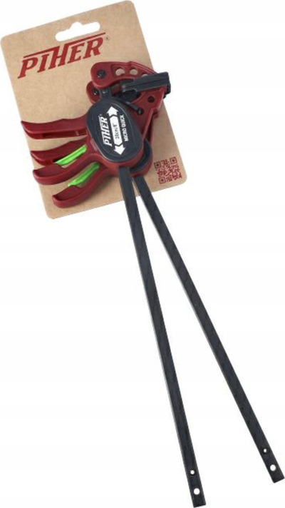 Kapëse njëdorëshe Piher Micro Quick, 20 cm, 25 kg, e kuqe