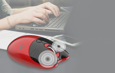Maus wireless Mofii M3DM, 1600 DPI, 2.4G dhe Bluetooth, i kuq e zi