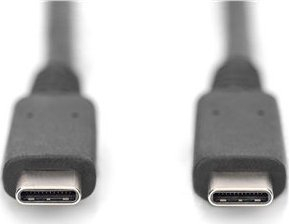 Kabllo USB Digitus USB-C në USB-C, 0.8 m, 40 Gbit/s, 100 W, e zezë