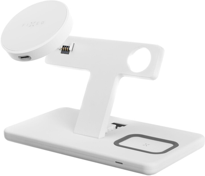 Mbajtëse karikuese FIXED MagPowerstation MagSafe 3në1, 15W + 15W + 5W, i bardhë