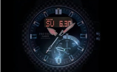 Orë dore për meshkuj Casio PRW-7000X-1, e zezë