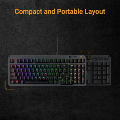 Tastierë gaming Asus TUF Gaming K3 Gen II, RGB, me kabllo, e zezë