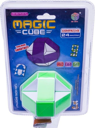 Puzzle gjarpën “Magic Cube”, 24 segmente, 13x19x8cm, shumëngjyrësh