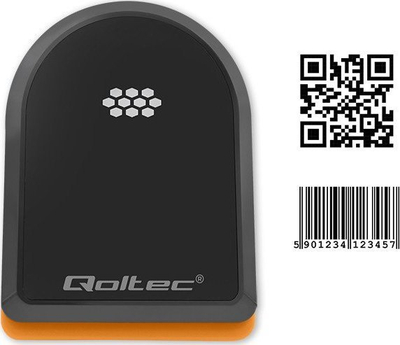 Lexues barkodash Delock 2D wireless, me bazë karikimi, i zi me portokalli