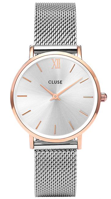 Orë dore Cluse Minuit Mesh Rose Gold/Silver