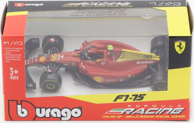Maketi diecast Bburago Ferrari F1-75 #55, 1/43, Formula 1, i kuq