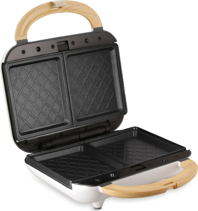 Aparat за тост Lauben Sandwich Maker 3in1, 900W, тефлонски плочи, бел