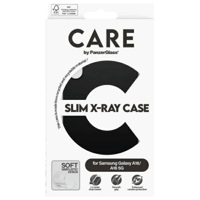 Mbulesë telefoni PanzerGlass CARE Slim X-Ray për Samsung Galaxy A16 4G / A16 5G, e zezë