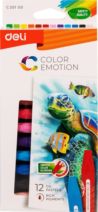Set pastelë vaji Deli Color Emotion, 12 ngjyra