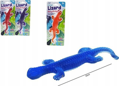 Lotër xheli hardhucë Stretchy Lizard, 22 cm, shumë elastike, blu