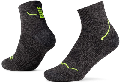 Çorape sportive Buff Dryflx Quarter, madhësia L, DryFlx, të zeza me neon të verdhë