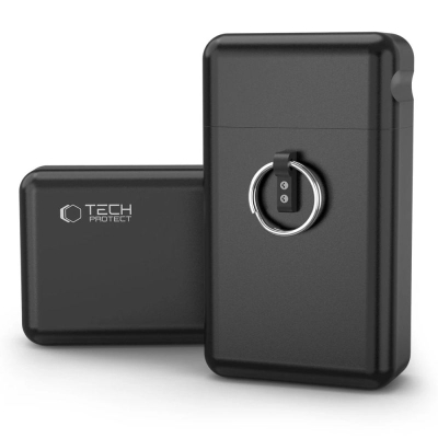 Kuti mbrojtëse për çelësa makine Tech-Protect KLR200, bllokim sinjali RFID, Faraday, e zezë
