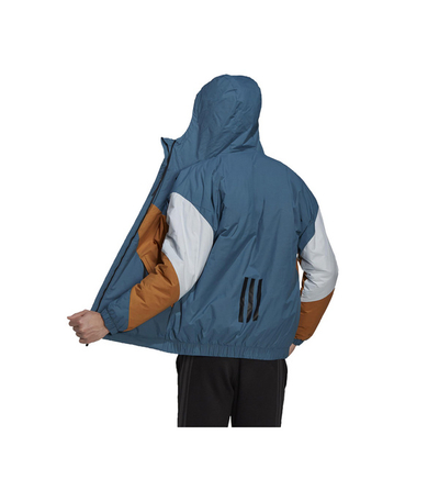 Jakne për meshkuj Adidas, e bardhë/e kaftë/e kaltërt