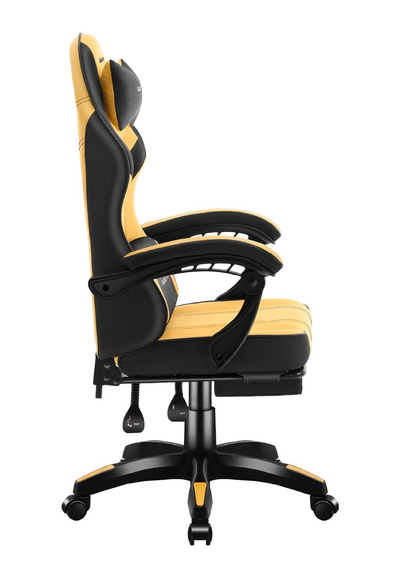 Karrige gaming Huzaro Force 3.7 me mbajtëse këmbësh, e verdhë