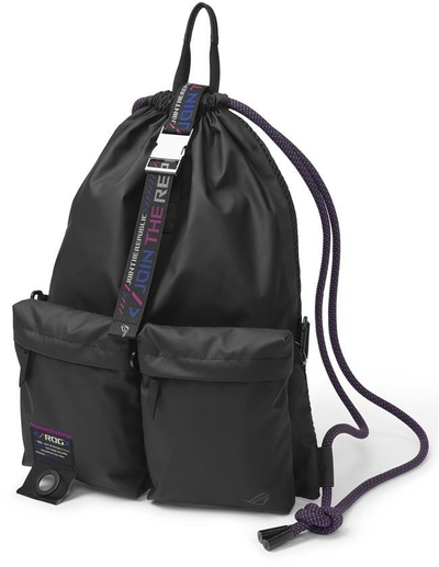 Çantë shpine Asus ROG SLASH Multi use Drawstring, 19L, xhep i papërshkueshëm nga uji, e zezë