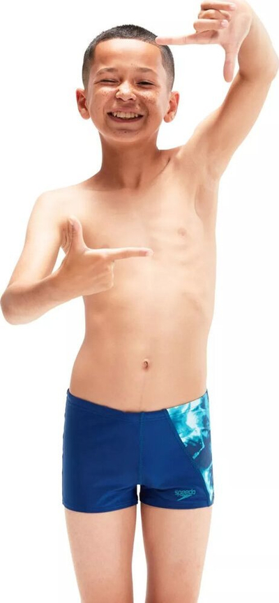 Rroba banje çunash Speedo Boys Panel Aquashorts, ECO EnduraFlex, kordon për me rregullu, blu aqua