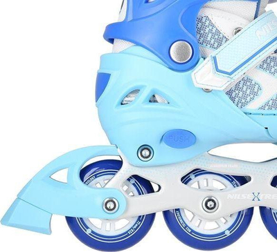 Patina inline për kalamajtë Nils Extreme NA14198, numër i rregullueshëm 39-42, kushineta ABEC-7, blu