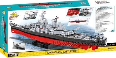 Set ndërtimi COBI Historical Collection Iowa-Class Battleship, 4 në 1, 2685 pjesë, gri