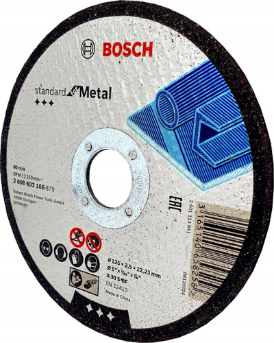 Disk prerës metalik Bosch Standard, 125mm, 2.5mm, vrimë 22mm