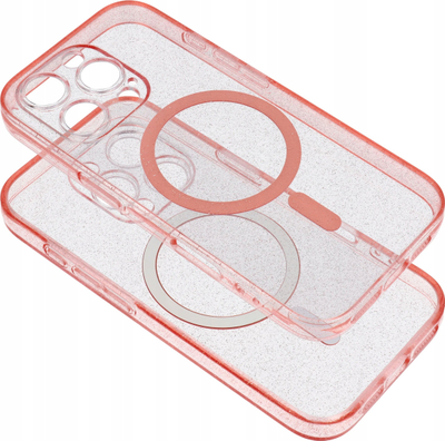 Mbrojtëse telefoni Clear Mag Cover për Samsung S25 Plus, MagSafe, transparente rozë me shkëlqim