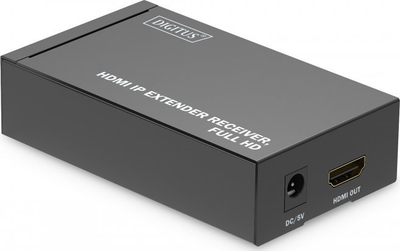 Receiver HDMI IP Digitus, Full HD 1080p, për CAT6, i zi