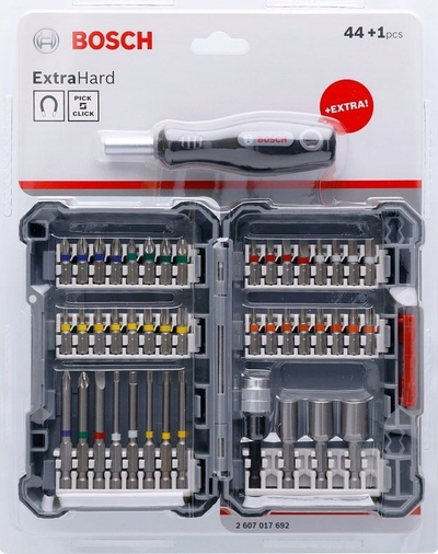 Set bite Bosch Pick and Click ExtraHard, 45 copë, me dorezë