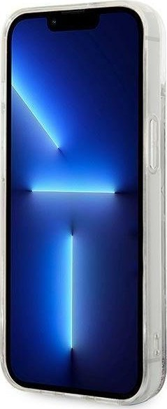 Kutia mbrojtëse Karl Lagerfeld Liquid Glitter Monogram për iPhone 14 Plus 6.7", hardcase TPU PC, argjendtë