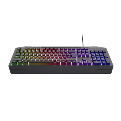 Tastierë gaming Trust GXT 836 Evocx, USB, ndriçim rainbow, e zezë