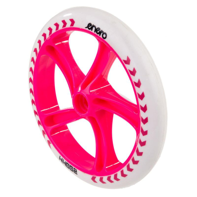 Rrotë trotineti Enero 200 mm PU, pa kushineta, rozë me të bardhë