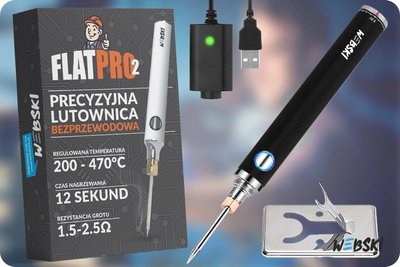 Pistolete saldimi Webski FlatPro2, pa kabllo, 200-470°C, e zezë