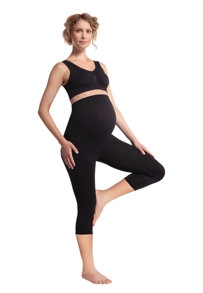 Getra shtatzënie Carriwell Maternity Support 3/4, madhësia S, të zeza