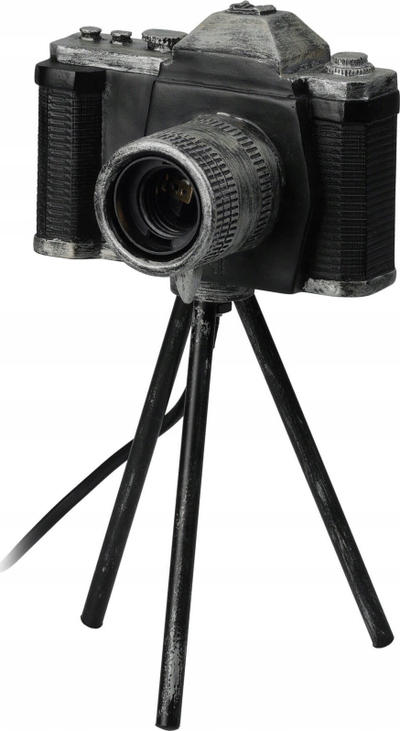 Lampë tavoline Camera, stil industrial, 27cm, E27, e zezë