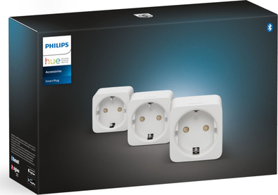 Prizë inteligjente Philips Hue Smart Plug, set 3 copë, ZigBee Bluetooth, e bardhë