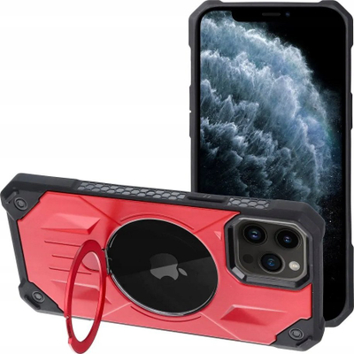 Mbajtëse telefoni Armor Mag për iPhone 11 Pro, MagSafe, me unazë stand, e kuqe