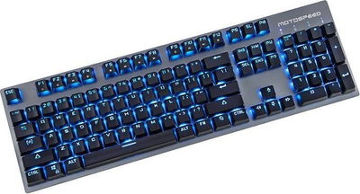 Механичка безжична тастатура Motospeed GK89, 2.4G, сино ЛЕД, црна