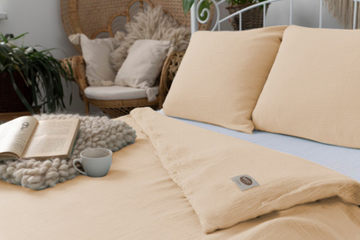 Set jorgani Matex Cotton Muslin Bedding, 160x200 cm, pambuk 100%, bezhë