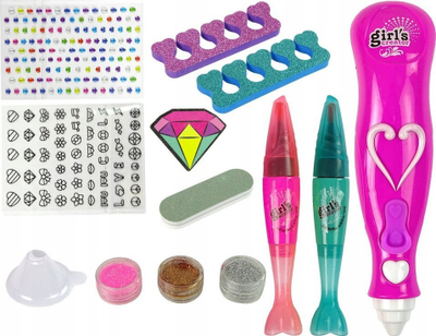 Set dekorimi thonjsh Rastar Magic, stilolapsa dekorimi, shkëlqyes e ngjitëse, shumëngjyrësh