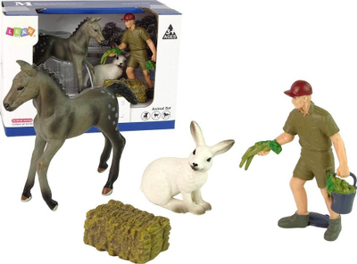 Set lodrash figurina ferme, kal gri, lepur, fermer
