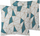 Jastëk dekorativ Beliani CLARKIA, set 2 copë, pambuk 45x45cm, blu e bardhë